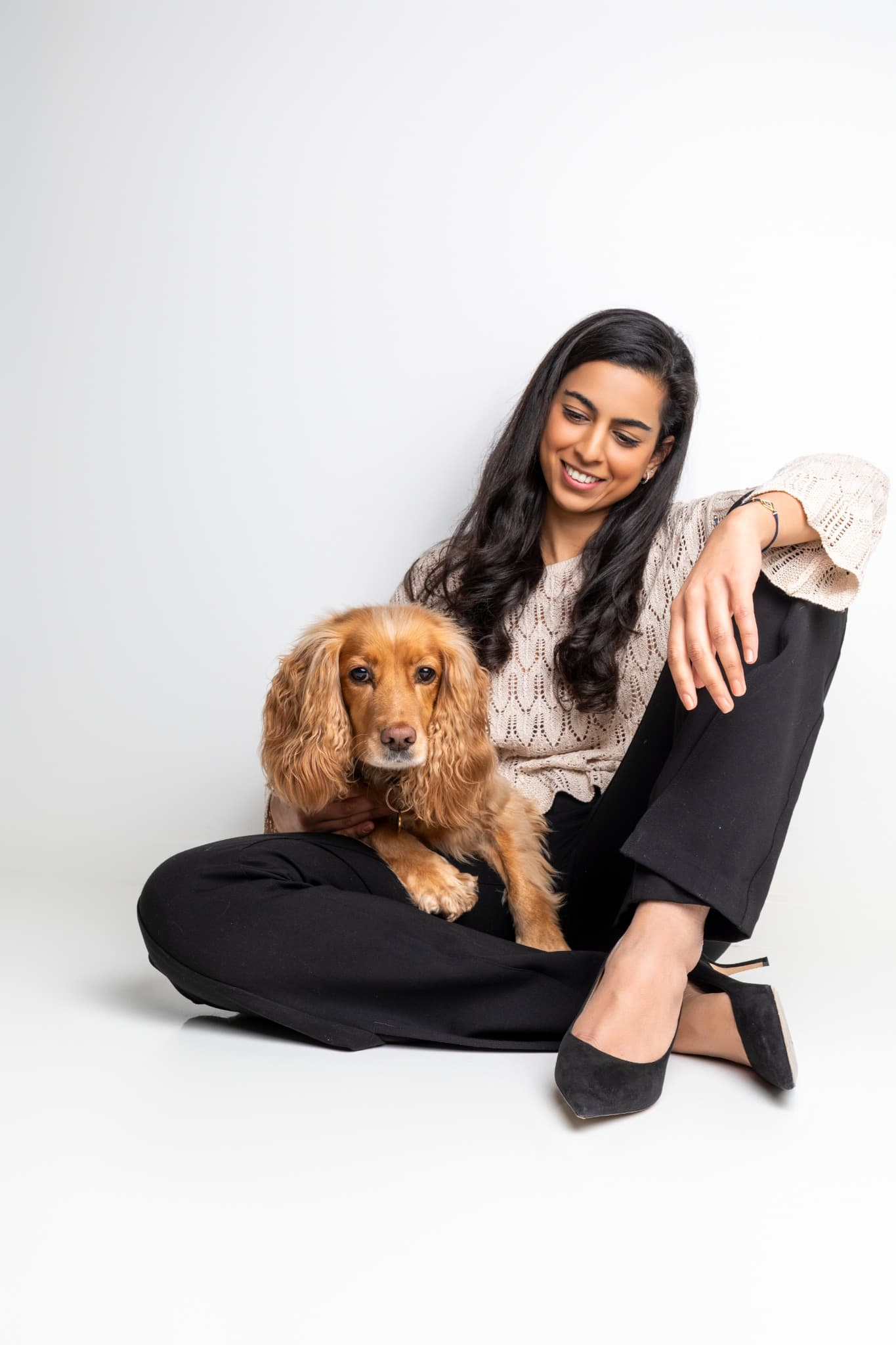 Anjali Singh-Mitter with her dog.