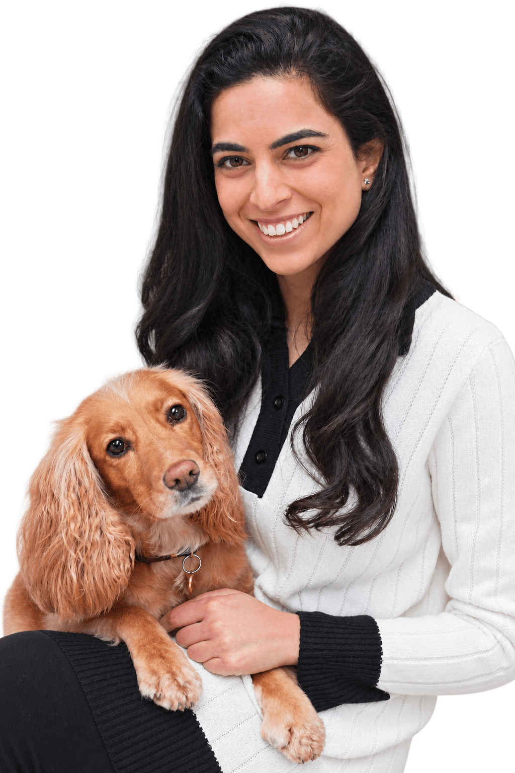 Anjali Singh-Mitter with her dog.